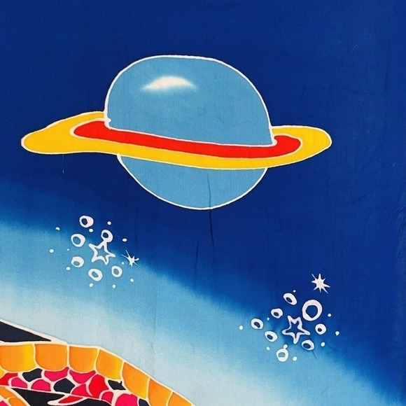 Young Fashion Asian Dragon Wall Decor 47x74 Batik Art Planets Celestial Colorful - Picture 3 of 7